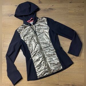 Sportalm European Lightweight Chrome Ski Jacket With Hood Stretchy Women’s 6